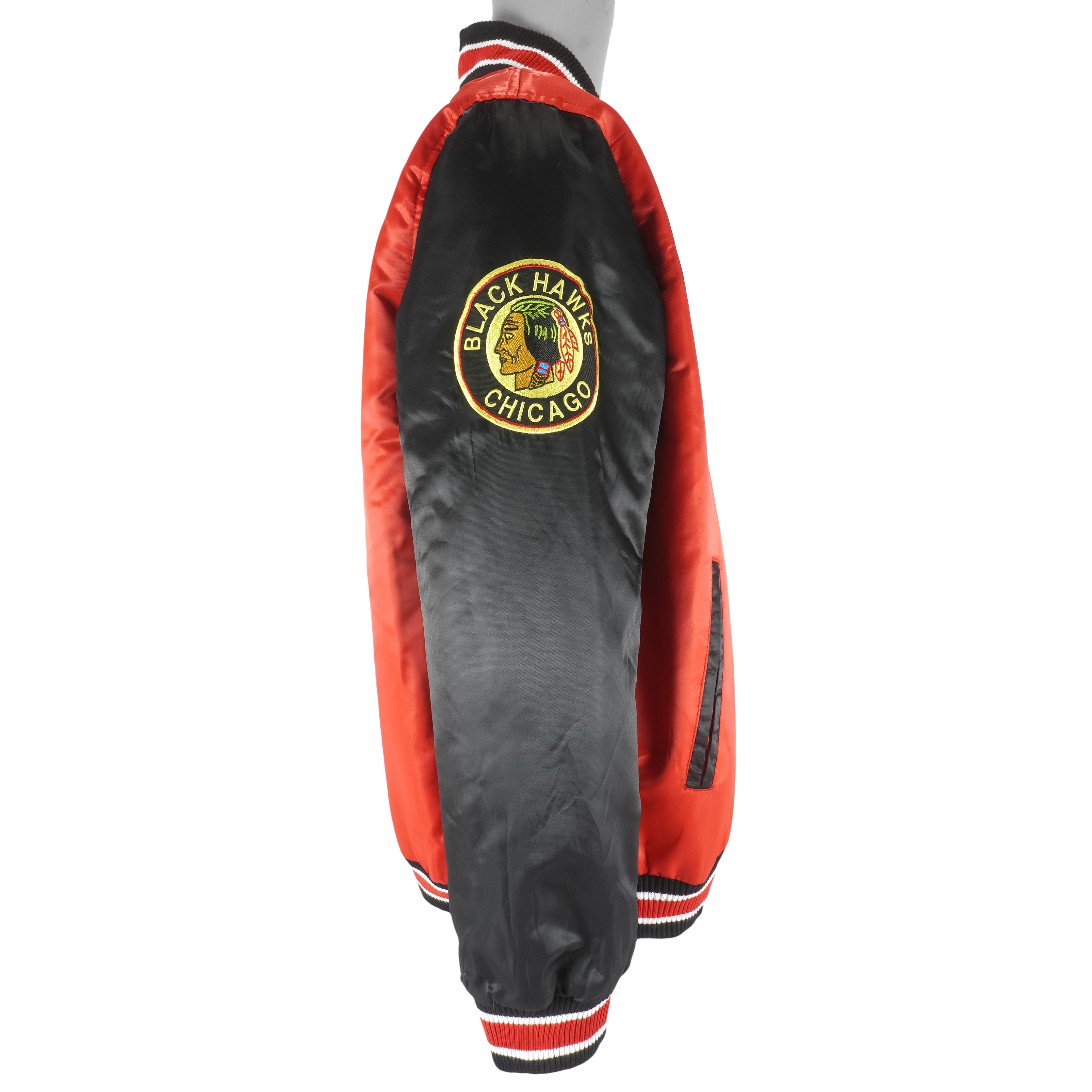 Vintage Chicago Blackhawks 70s Delong Bomber Jacket Red Nhl Hockey Coat  Men's