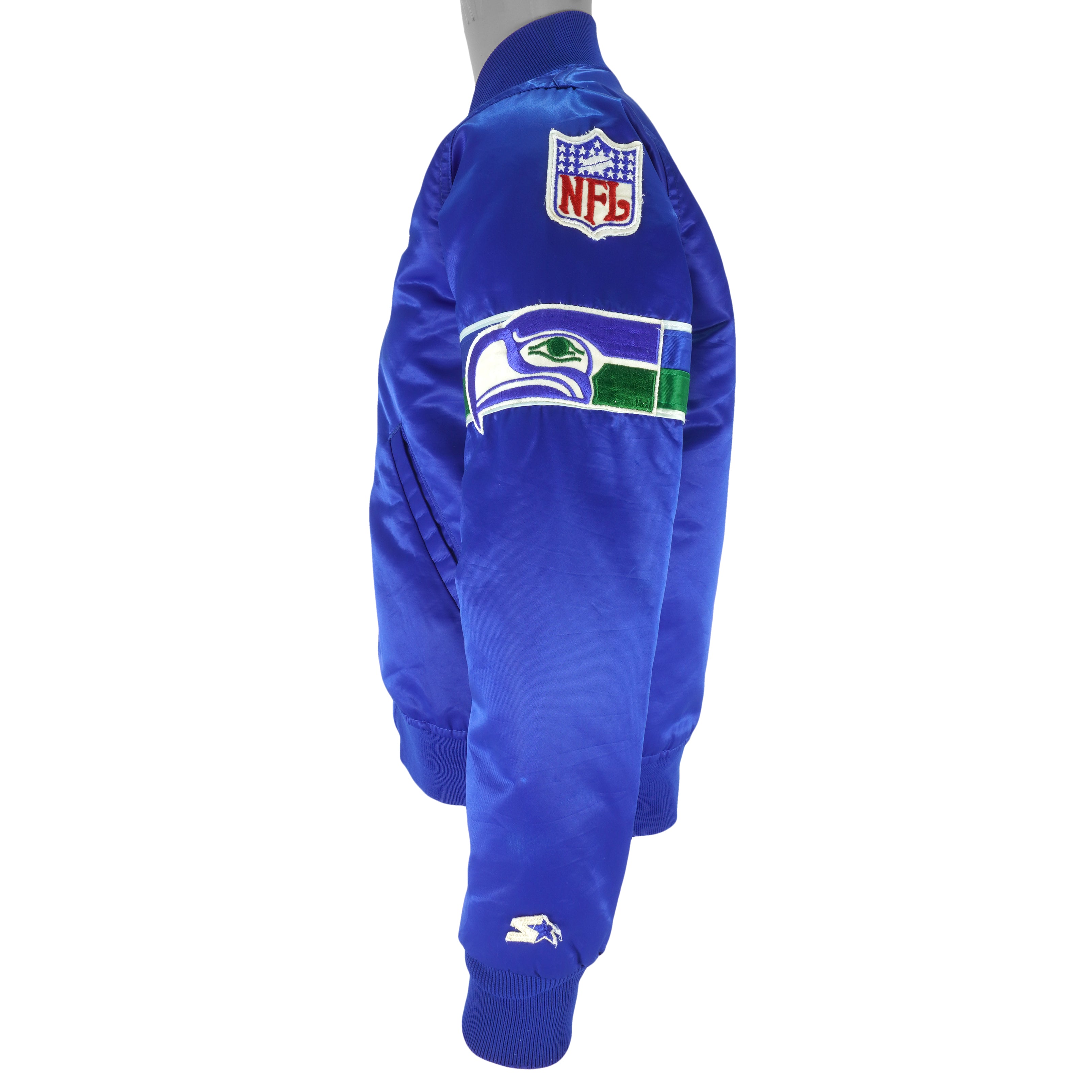 Vintage Seattle Seahawks Starter Pro Line Satin Bomber Jacket L