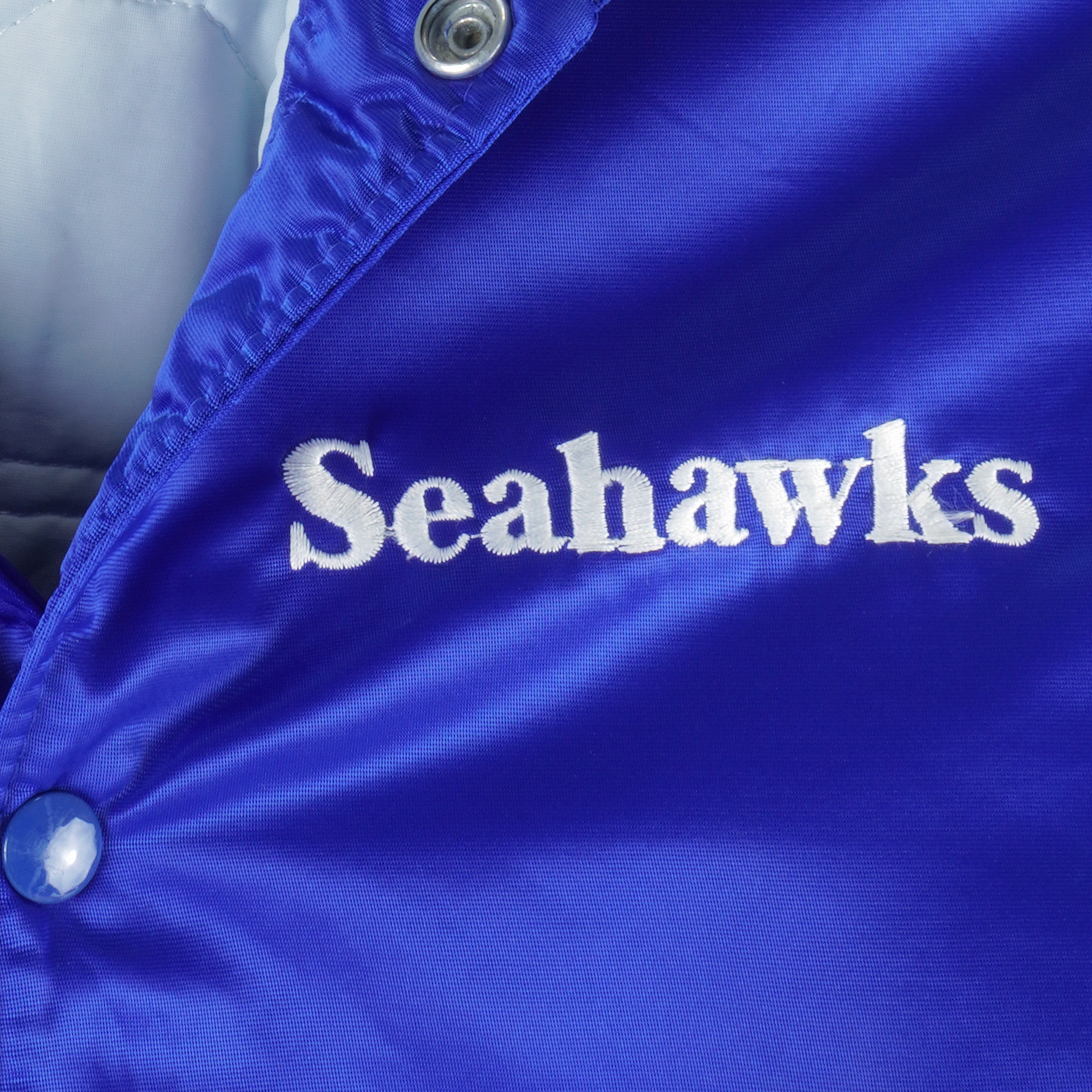 Bomber Seattle Seahawks 80s Blue Satin Jacket