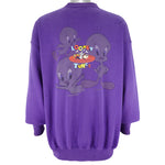 Looney Tunes - Purple Tweety Crew Neck Sweatshirt 1990s X-Large Vintage Retro