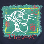 Disney - Blue Tigger Crew Neck Sweatshirt 1990s Large Vintage Retro