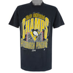 NHL (Salem) - Pittsburgh Penguins Wales Conference Champs T-Shirt 1991 X-Large