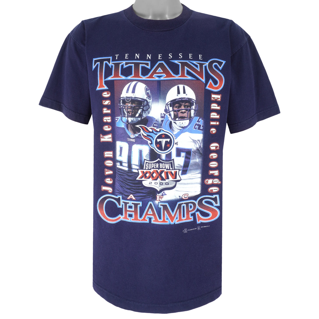 NFL (Sport Attack) - Tennessee Titans AFC Champs Kearse & George T-Shirt 2000 Large Vintage Football