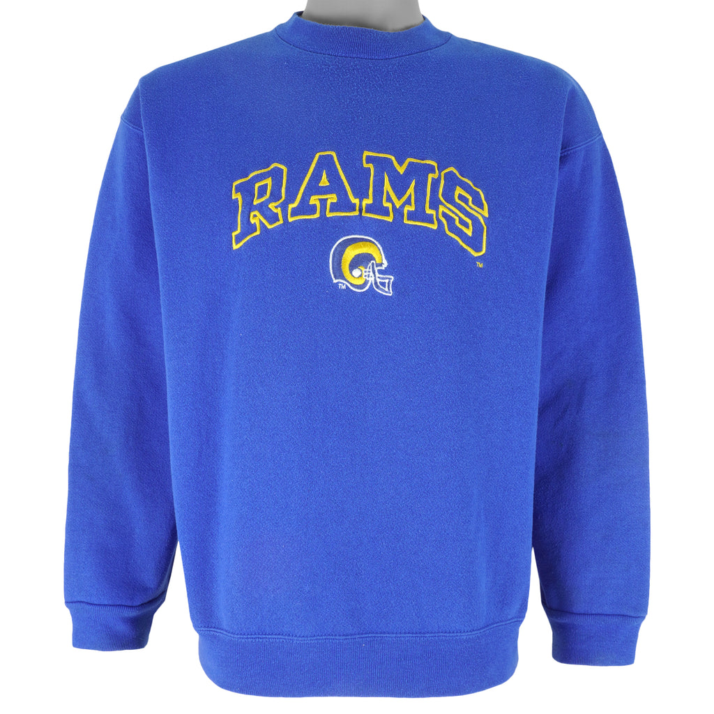 NFL (Competitor) - St. Louis Rams Embroidered Crew Neck Sweatshirt 1990s Medium Vintage Retro Football