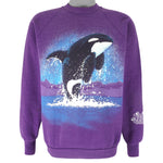 Vintage - Dolphin Livin Museum Crew Neck Sweatshirt 1990s Large Vintage Retro