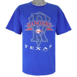 MLB (Logo 7) - Texas Rangers Big Logo T-Shirt 1993 X-Large Vintage Retro Baseball