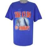 MLB (Logo 7) - Chicago Cubs Smokin Big Logo T-Shirt 1995 X-Large Vintage Retro Baseball