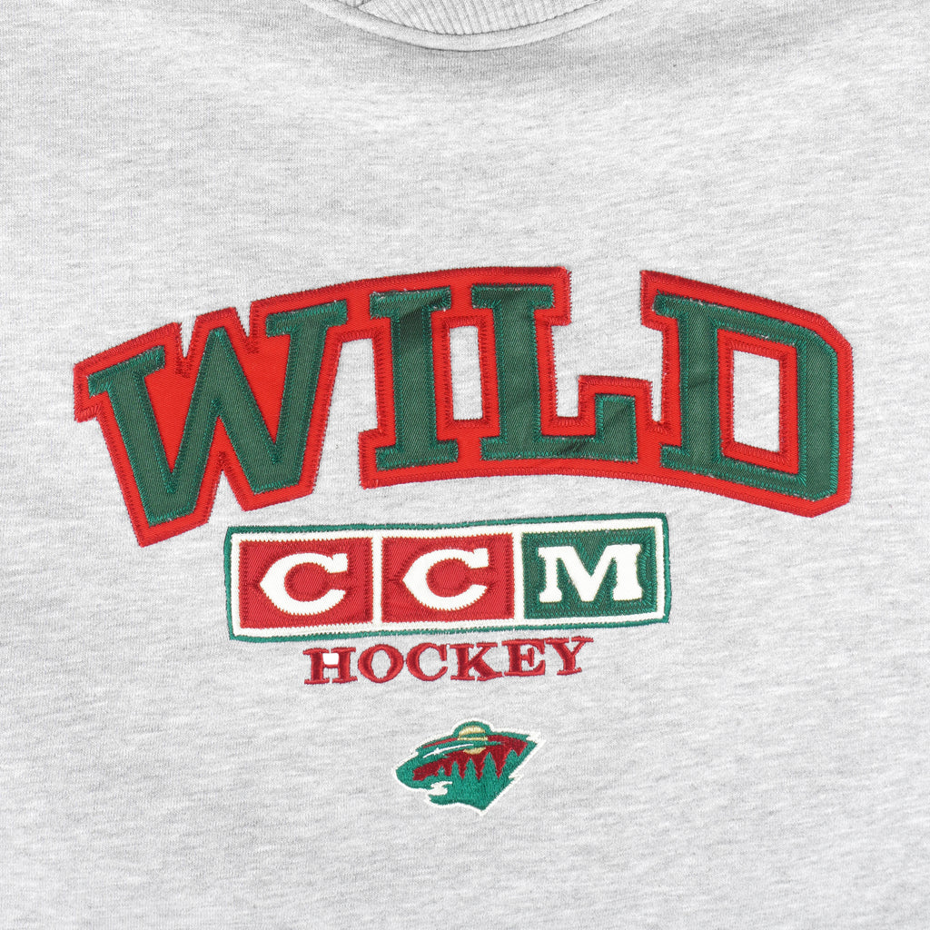 NHL (CCM) - Minnesota Wild Embroidered Sweatshirt 2000s X-Large Vintage Retro Hockey