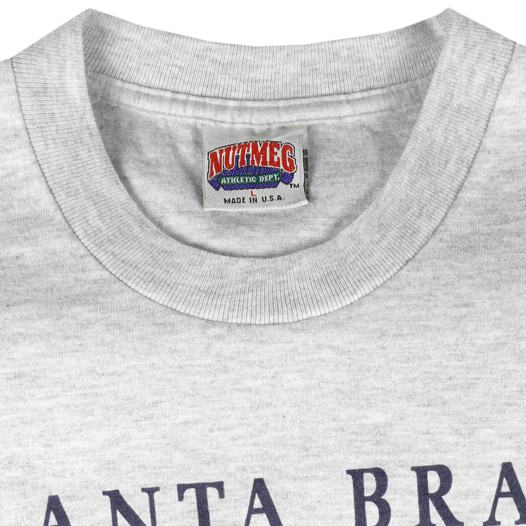 MLB (Nutmeg) - Atlanta Braves Embroidered T-shirt 1991 Large Vintage Retro baseball