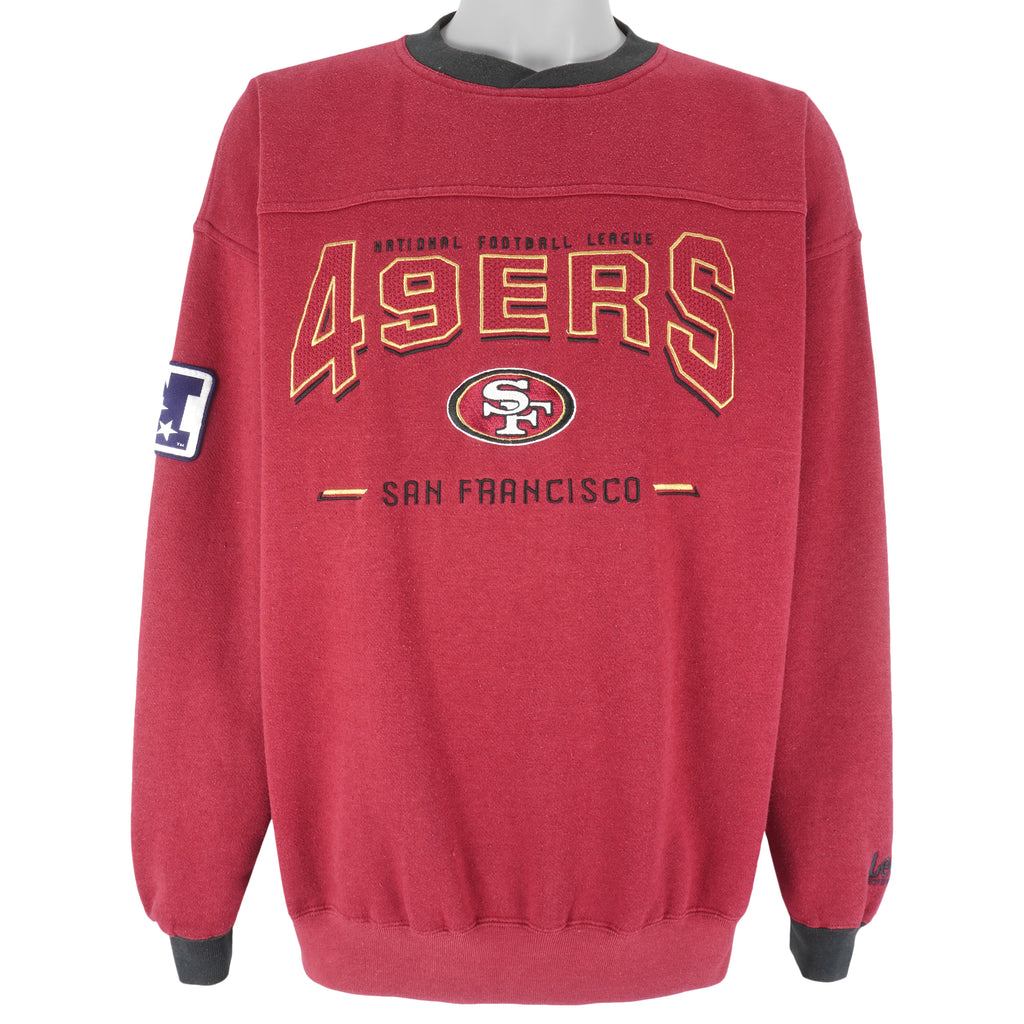 NFL (Lee) - San Francisco 49ers Embroidered Crew Neck Sweatshirt 1990s X-Large Vintage Retro Football