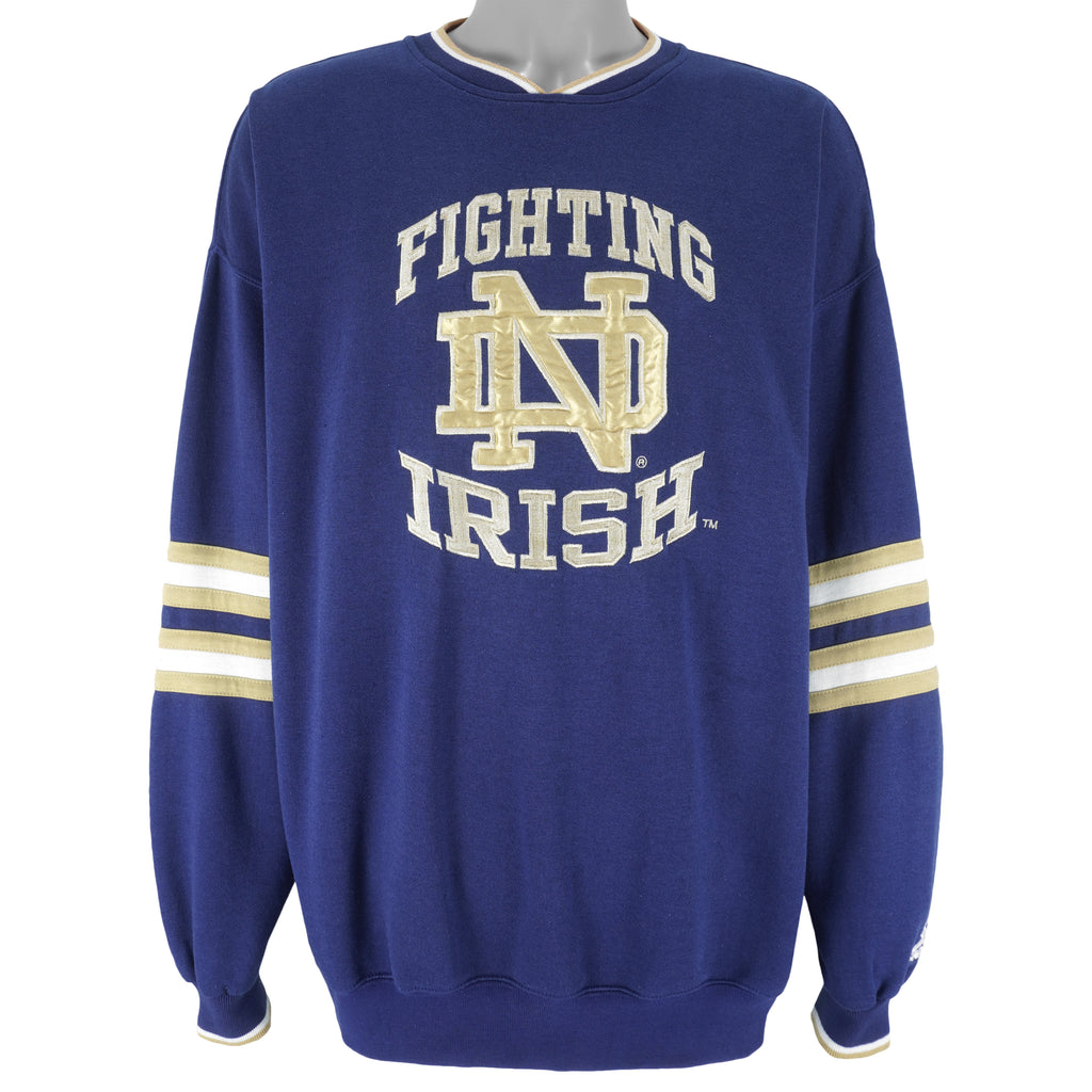 Starter - Notre Dame Fighting Irish Crew Neck Sweatshirt 1990s XX-Large Vintage Retro College