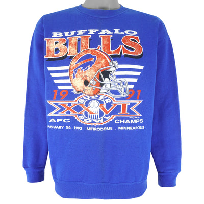 Vintage Trench tag Buffalo Bills 1991 AFC Champs crew neck sweatshirt Sz XL  |