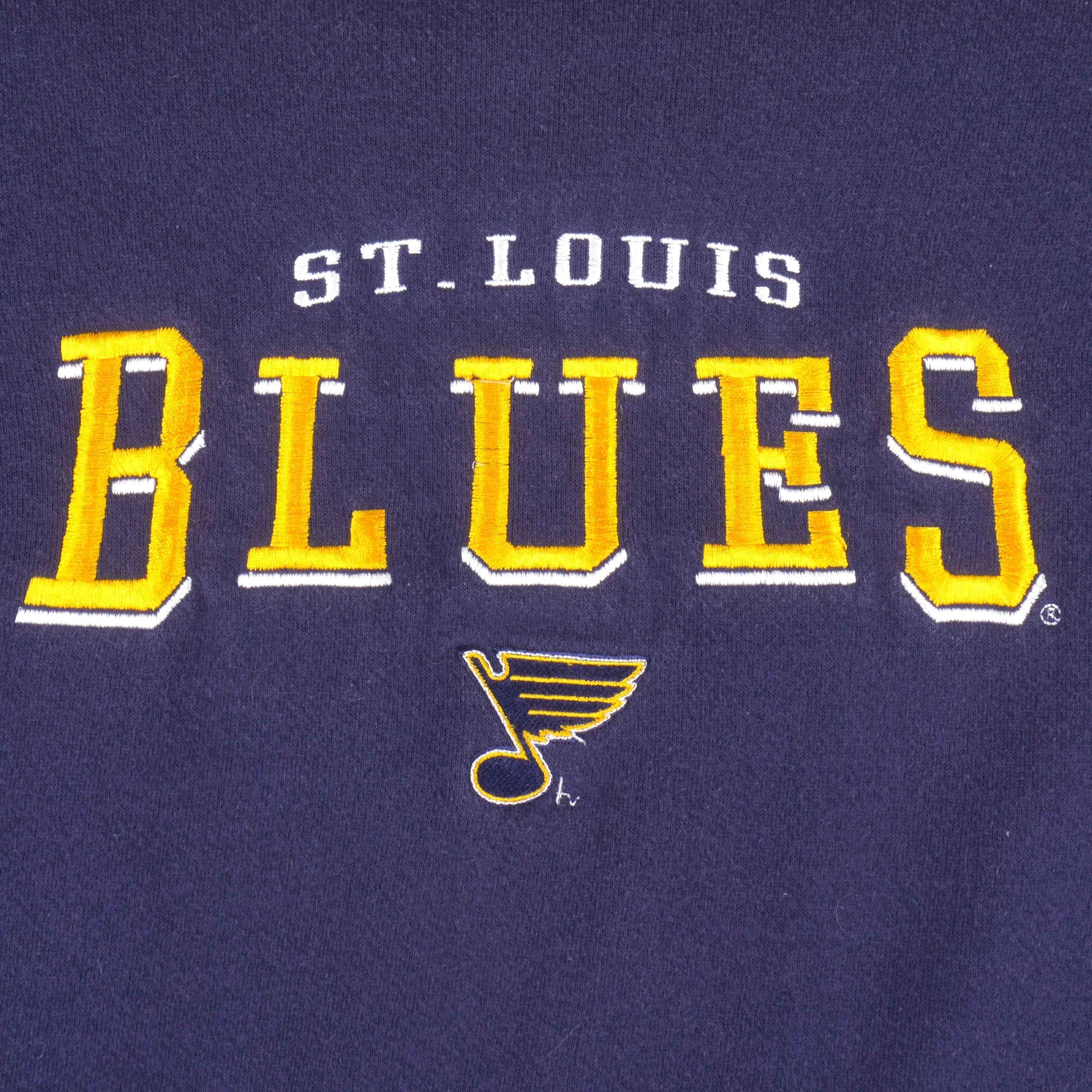 Vtg St. Louis Blues NHL Hockey Hoodie Mens Blue Large Pullover Sweatshirt