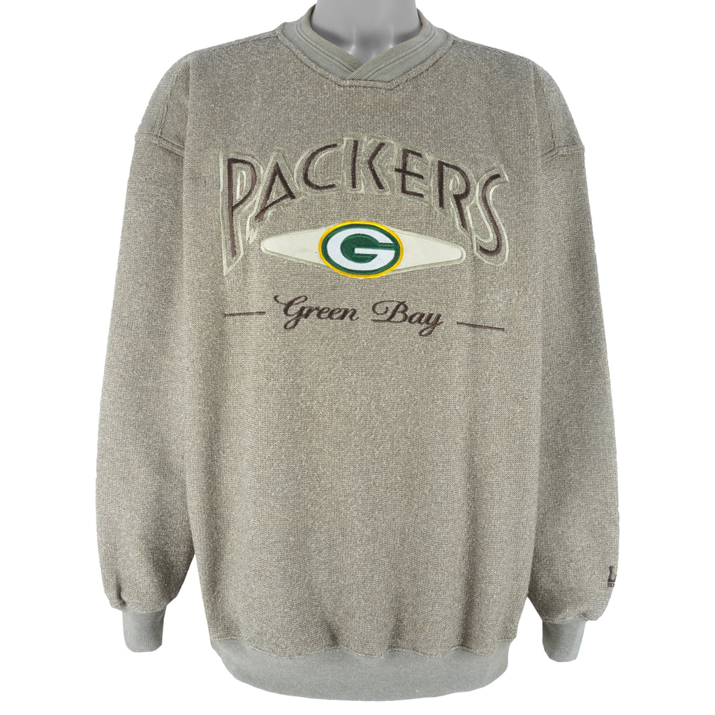 NFL (Lee) - Green Bay Packers Embroidered Crew Neck Sweatshirt 1990s X-Large Vintage Retro Football