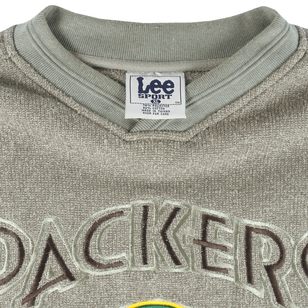 NFL (Lee) - Green Bay Packers Embroidered Crew Neck Sweatshirt 1990s X-Large Vintage Retro Football