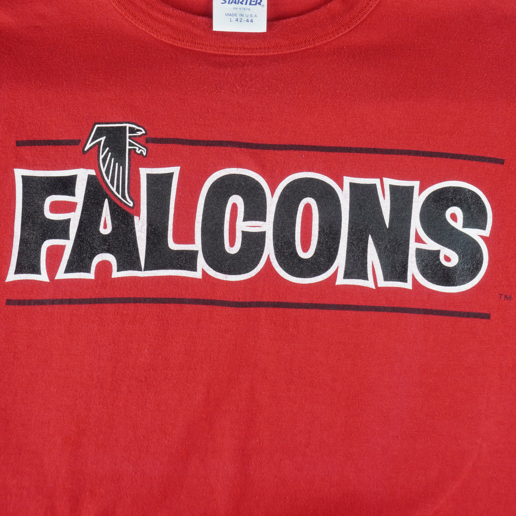 Starter - Atlanta Falcons Big Logo Single Stitch T-Shirt 1990s Large