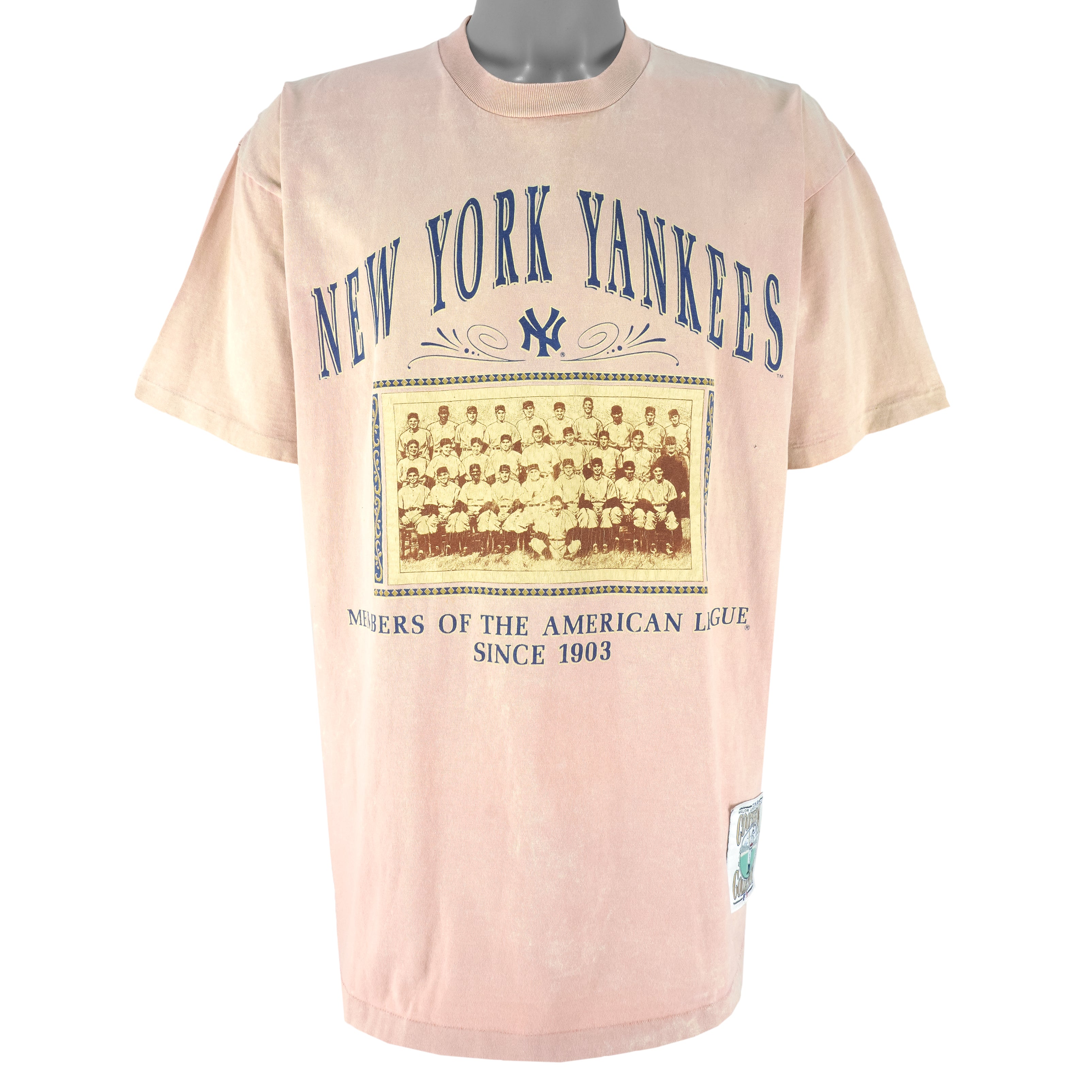 New York Yankees World Series Patch Light Beige Oversized T-Shirt