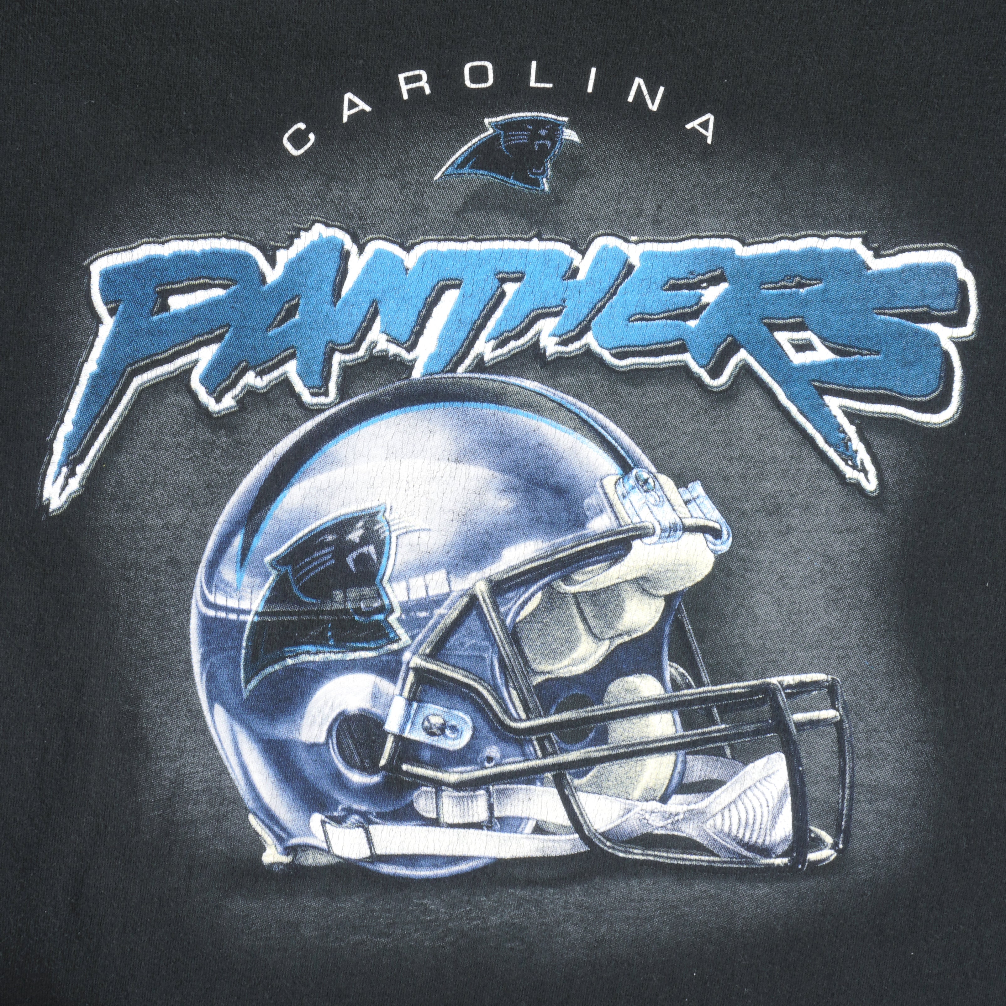 NFL Carolina Panthers Blue Embroidered Vintage T-Shirt, Large