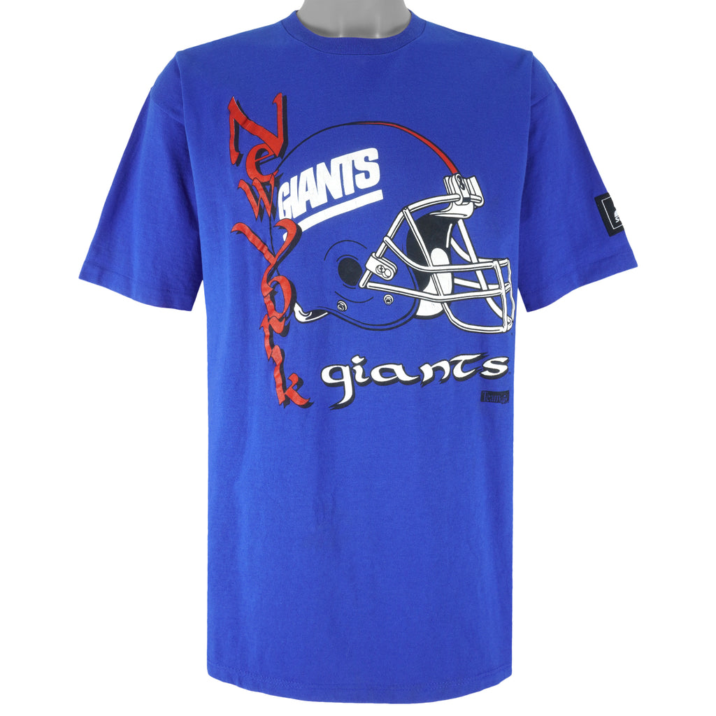 Starter - Blue New York Giants Helmet T-Shirt 1990s Large Vintage Retro Football