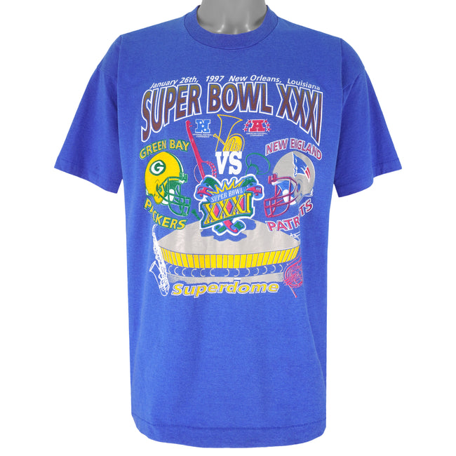 Vintage Super Bowl XXXI T-Shirt Green Bay Packers Vs New England Patriots  XL