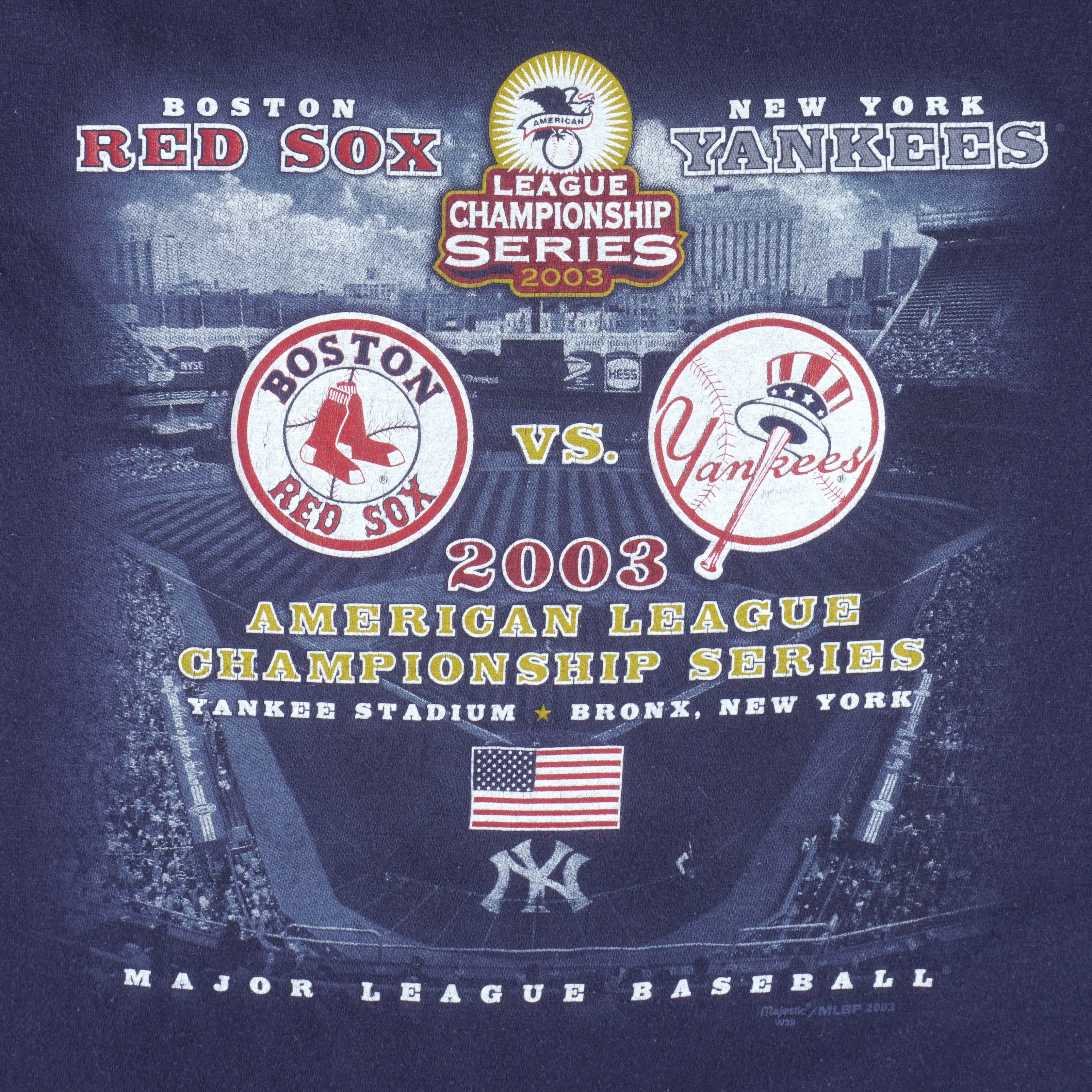 Boston Red Sox Mens Medium T Shirt MLB Baseball Blue Red 2003
