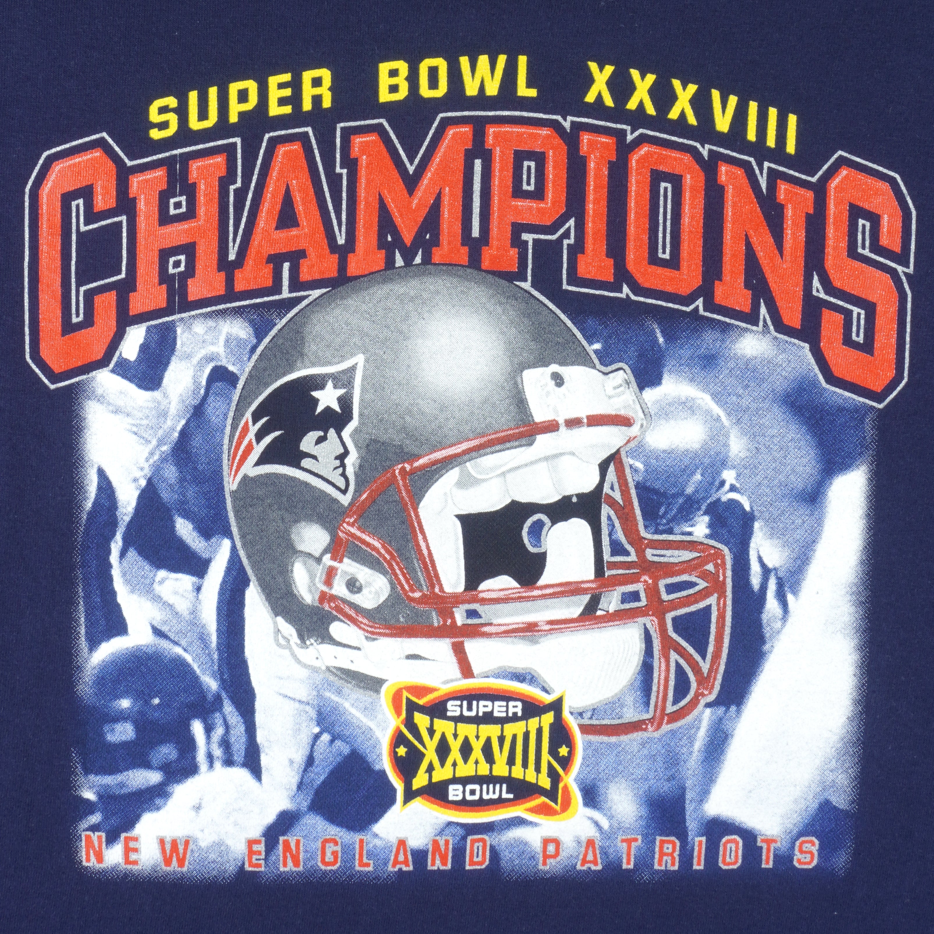 Vintage 00s Stone NFL New England Patriots Super Bowl XXXVIII