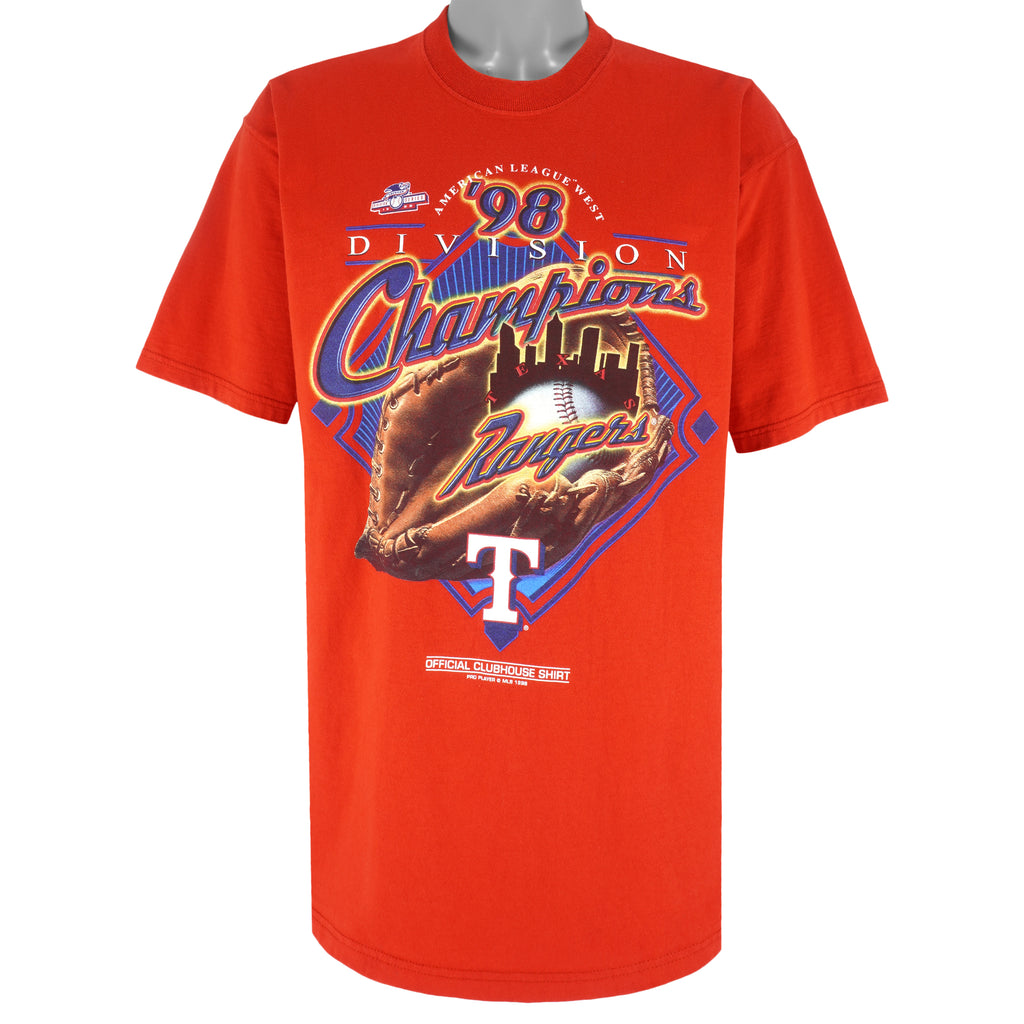 MLB (Pro Player) - Rangers Texas Division Champions T-Shirt 1998 X-Large Vintage Retro Baseball