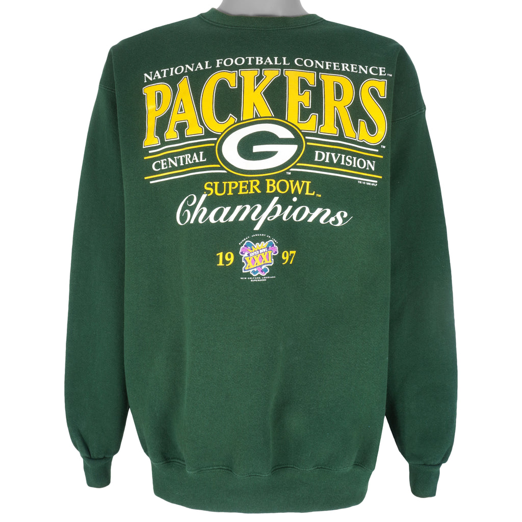 NFL (Galt Sand) - Green Bay Packers Super Bowl Champs 21th Sweatshirt 1997 X-Large Vintage Retro Football