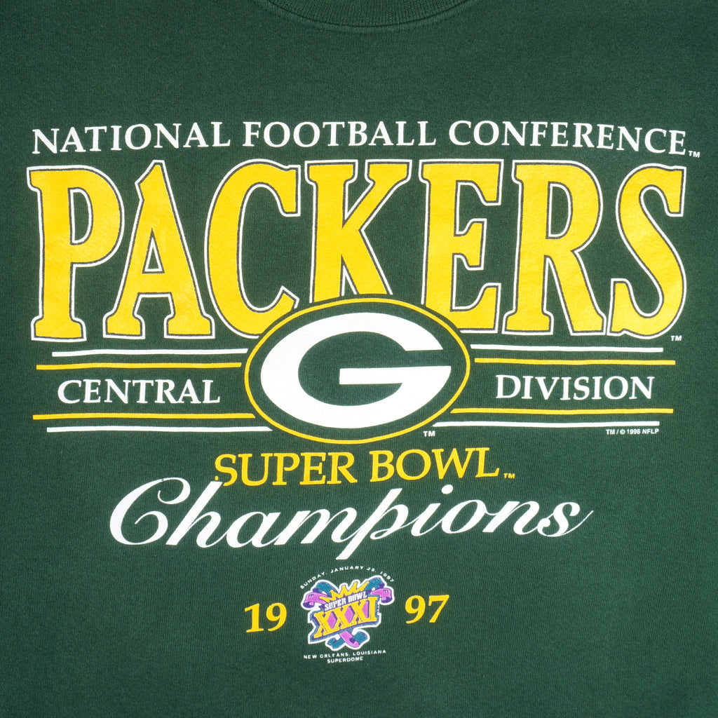 NFL (Galt Sand) - Green Bay Packers Super Bowl Champs 21th Sweatshirt 1997 X-Large Vintage Retro Football