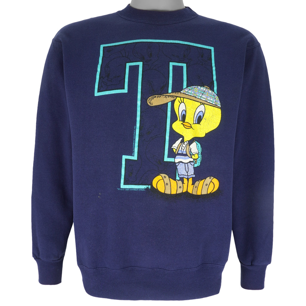 Looney Tunes (Garment Graphios) - Tweety Crew Neck Sweatshirt 1995 Medium Vintage Retro