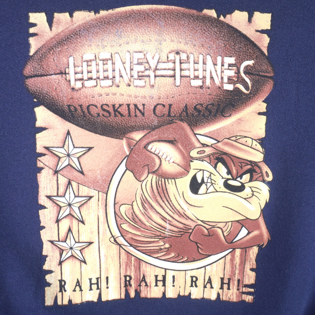 Looney Tunes - Tasmania Football Crew Neck Sweatshirt 1990s XX-Large Vintage Retro Football