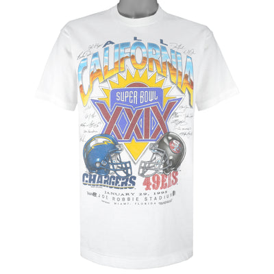 Vintage 90s Super Bowl XXIX San Francisco 49ers Vs Chargers Helmet T Shirt  XL