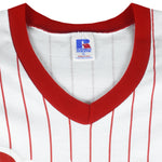 MLB (Russell Athletic) - Philadelphia Phillies Pinstripe Jersey 1994 X-Large Vintage Retro Baseball