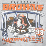 NFL (Lee) - Cleveland Browns Warning Crew Neck Sweatshirt 1999 Large Youth Vintage Retro Football