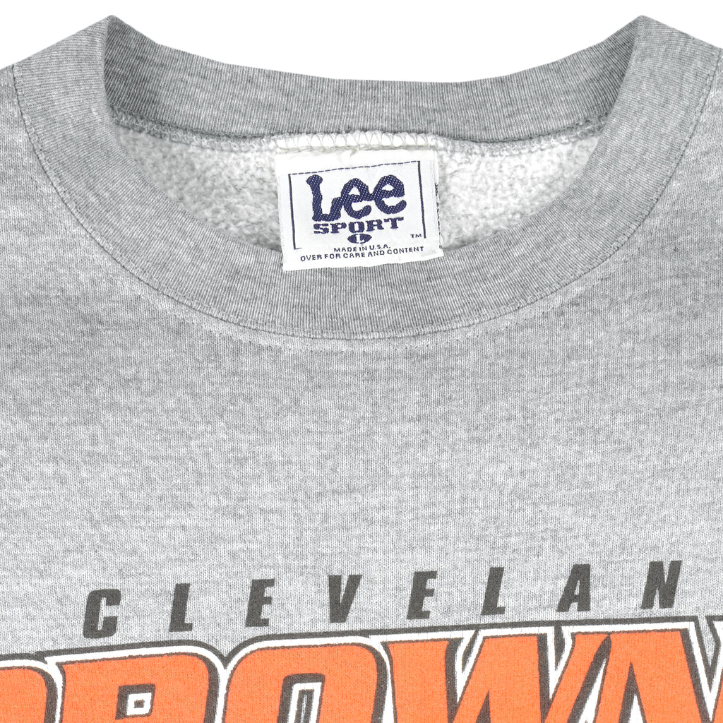 NFL (Lee) - Cleveland Browns Warning Crew Neck Sweatshirt 1999 Large Youth Vintage Retro Football