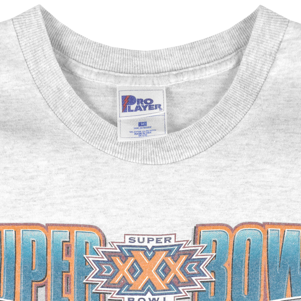 NFL (Pro Player) - Cowboys VS Steelers Super Bowl Champions Tickets T-Shirt 1996 Medium Vintage Retro Football