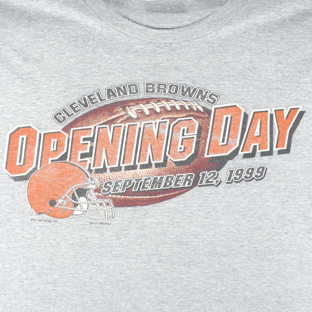 NFL (Lee) - Cleveland Browns Opening Day Single Stitch T-Shirt 1999 Large Vintage Retro Football