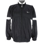 Nike - Black & White Big Swoosh Windbreaker 1990s Medium