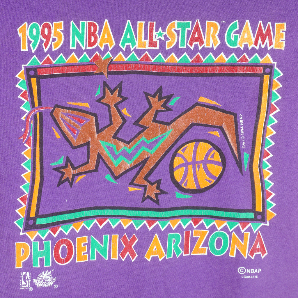 NBA - Phoenix Arizona All Star Game Single Stitch T-Shirt 1995 Small Vintage Retro Basketball