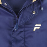 FILA - White & Blue Embroidered Hooded Jacket 1990s Small Vintage Retro