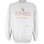 NFL (Logo Athletic) - Minnesota Vikings Embroidered Sweatshirt 1990s Large vintage Retro Football