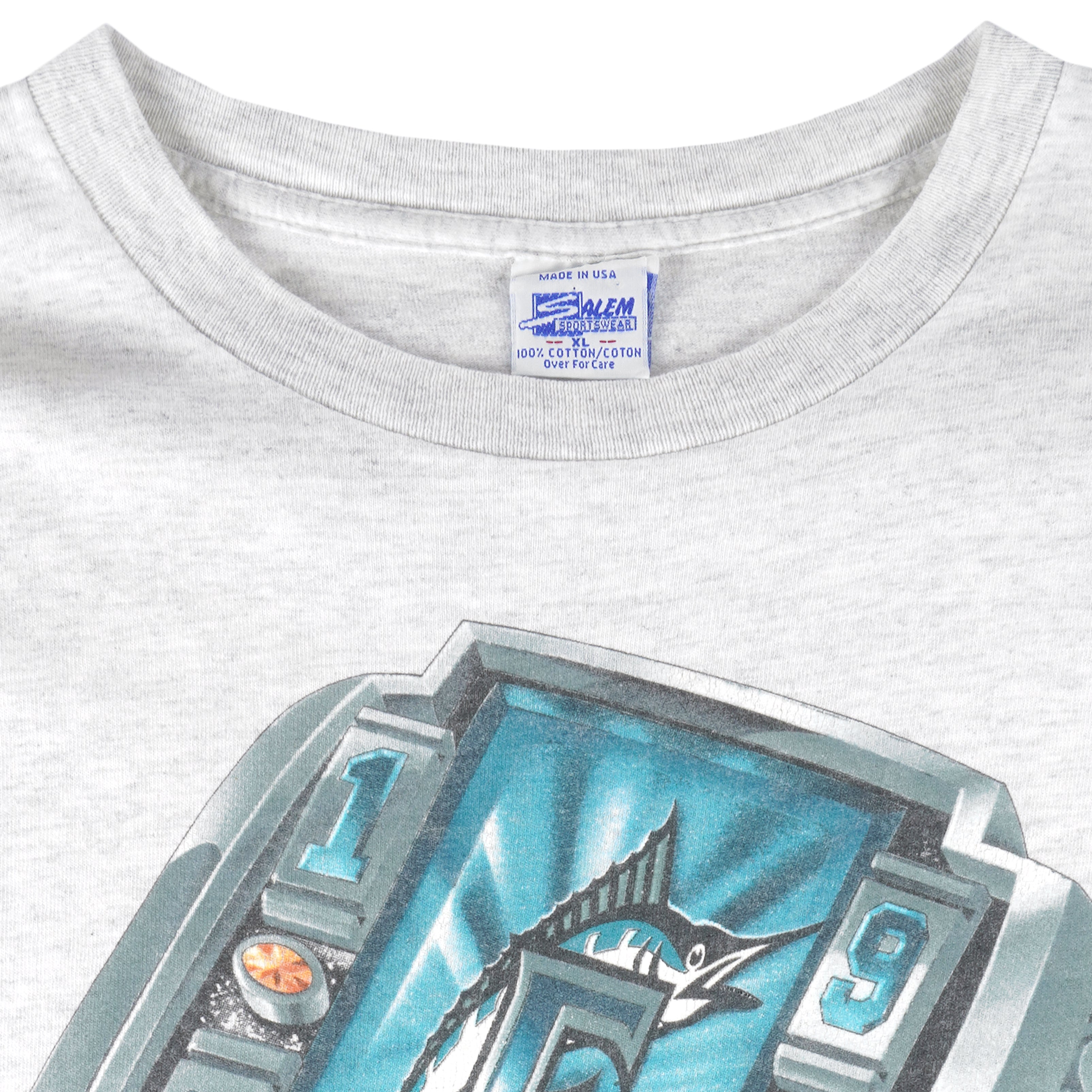 Vintage 1993 Florida Marlins Inaugural Year Logo 7 T-Shirt SIZE Medium  AUTHENTIC