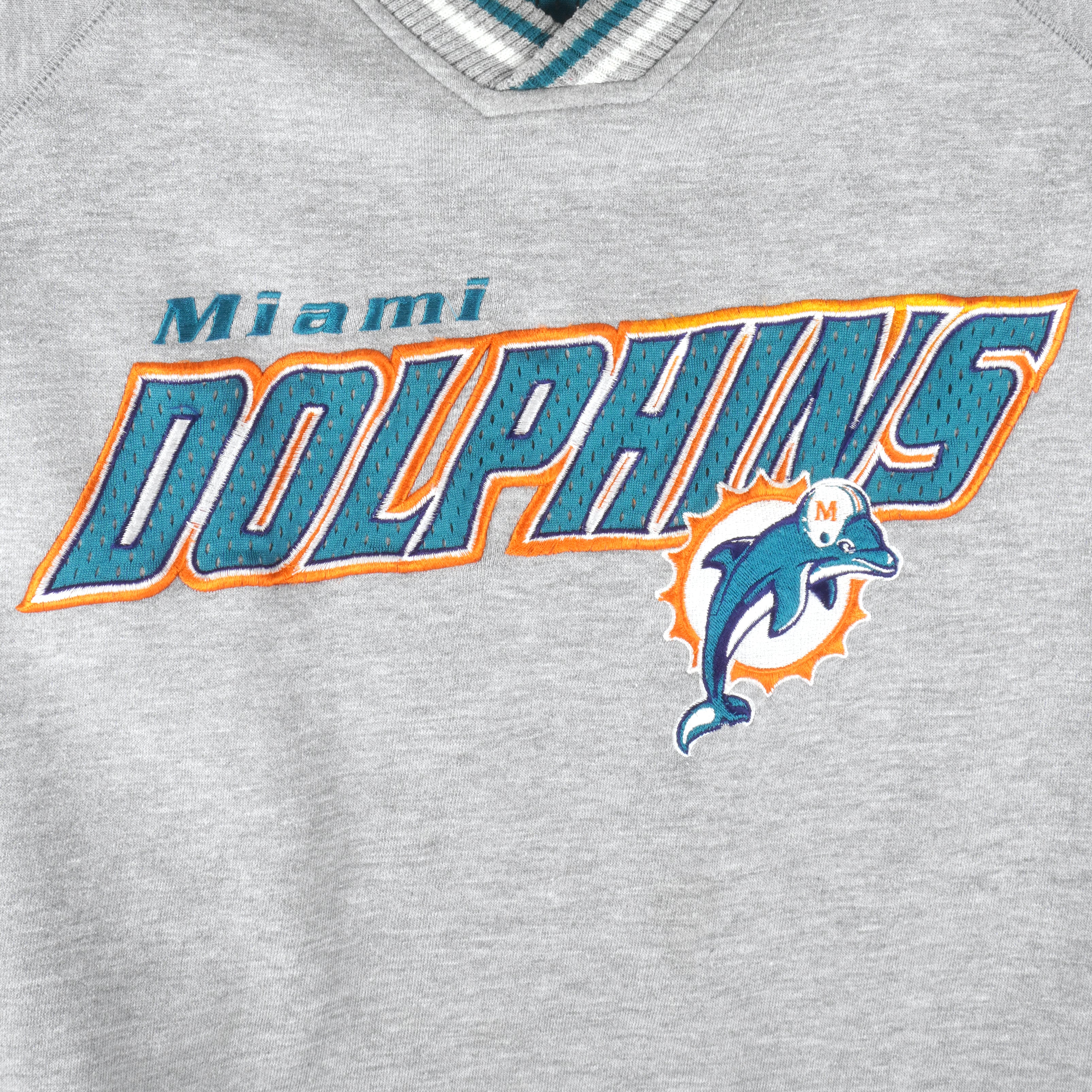 Miami Dolphins 1990's Vintage NFL Crewneck Sweatshirt Sport Grey / 2XL