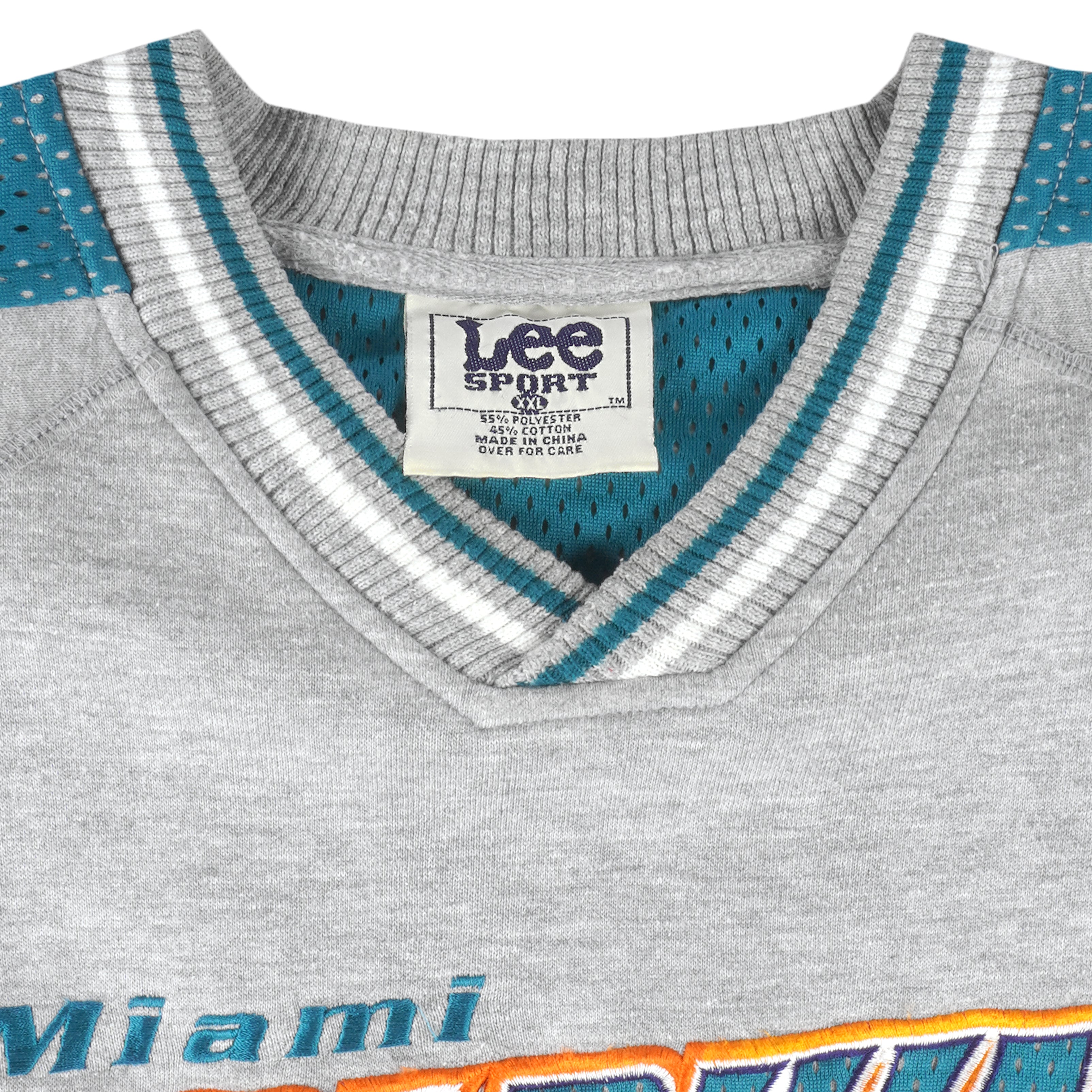 Miami Dolphins 1990's Vintage NFL Crewneck Sweatshirt Sport Grey / 2XL