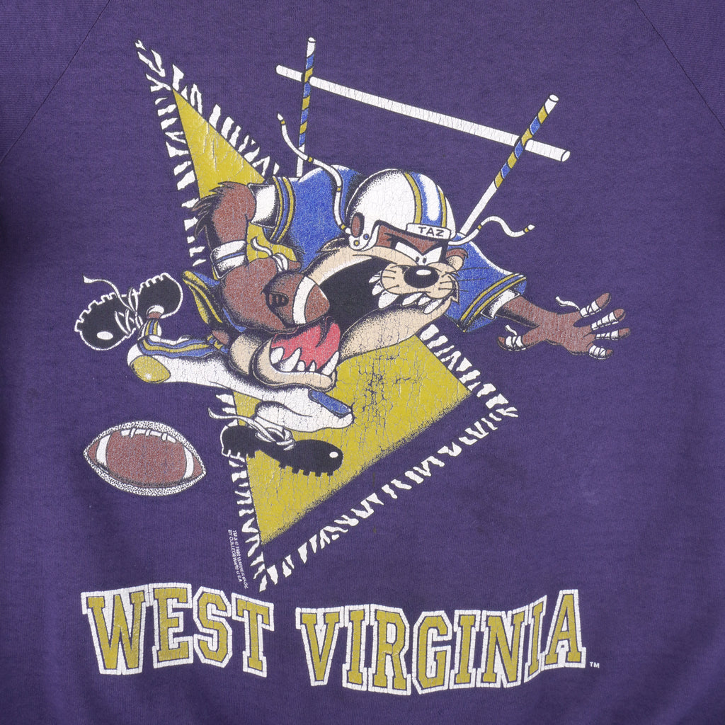 NCAA (Hanes) - West Virginia Mountaineers X Taz Crew Neck Sweatshirt 1996 X-Large Vintage Retro Football College