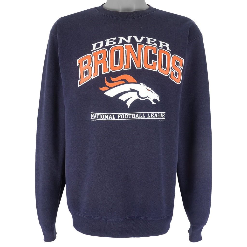 NFL (Nutmeg - Denver Broncos Crew Neck Sweatshirt 1990s X-Large Vintage Retro Football