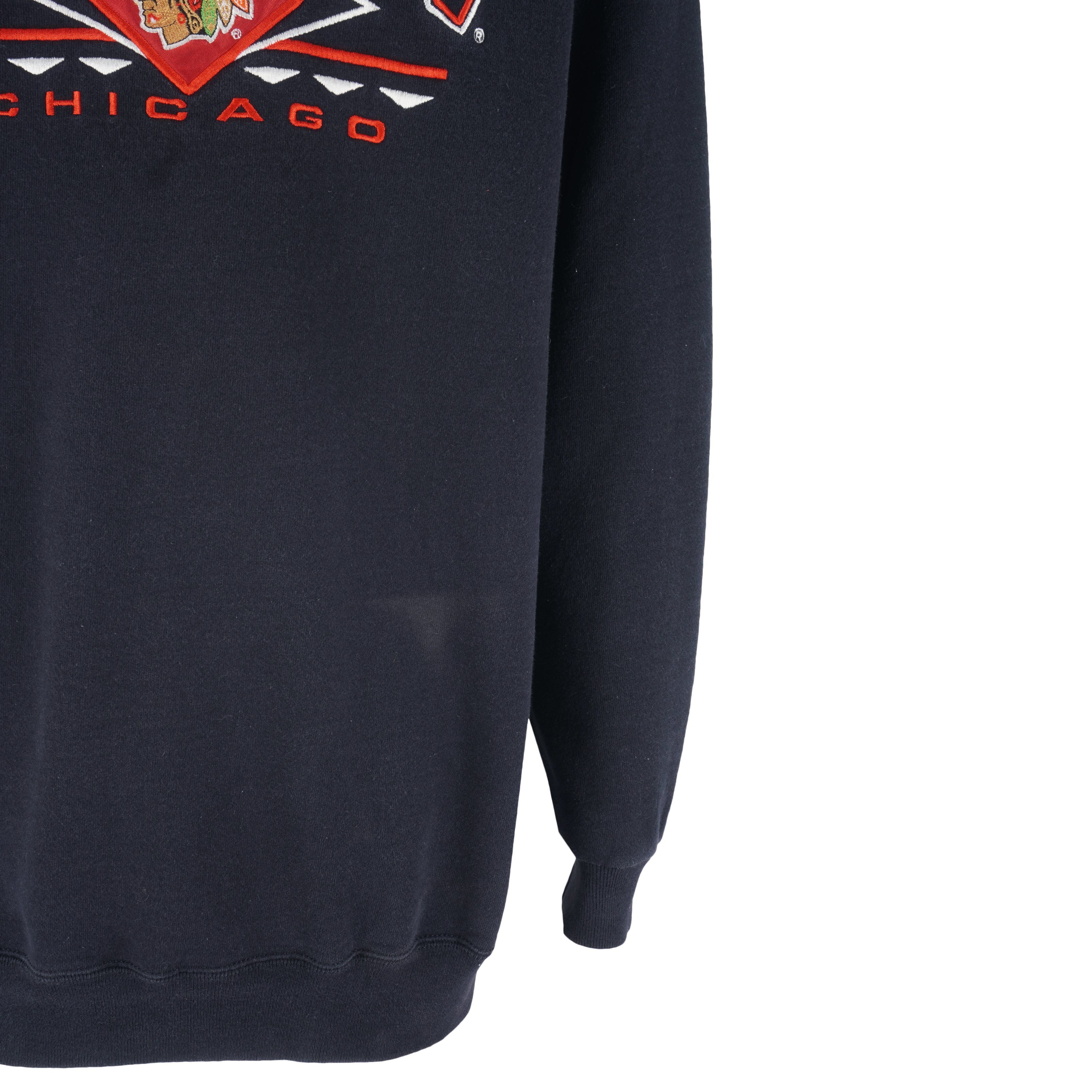 Vintage NHL (Logo Athletics) - Chicago Blackhawks Embroidered Sweatshirt 1990s X-Large