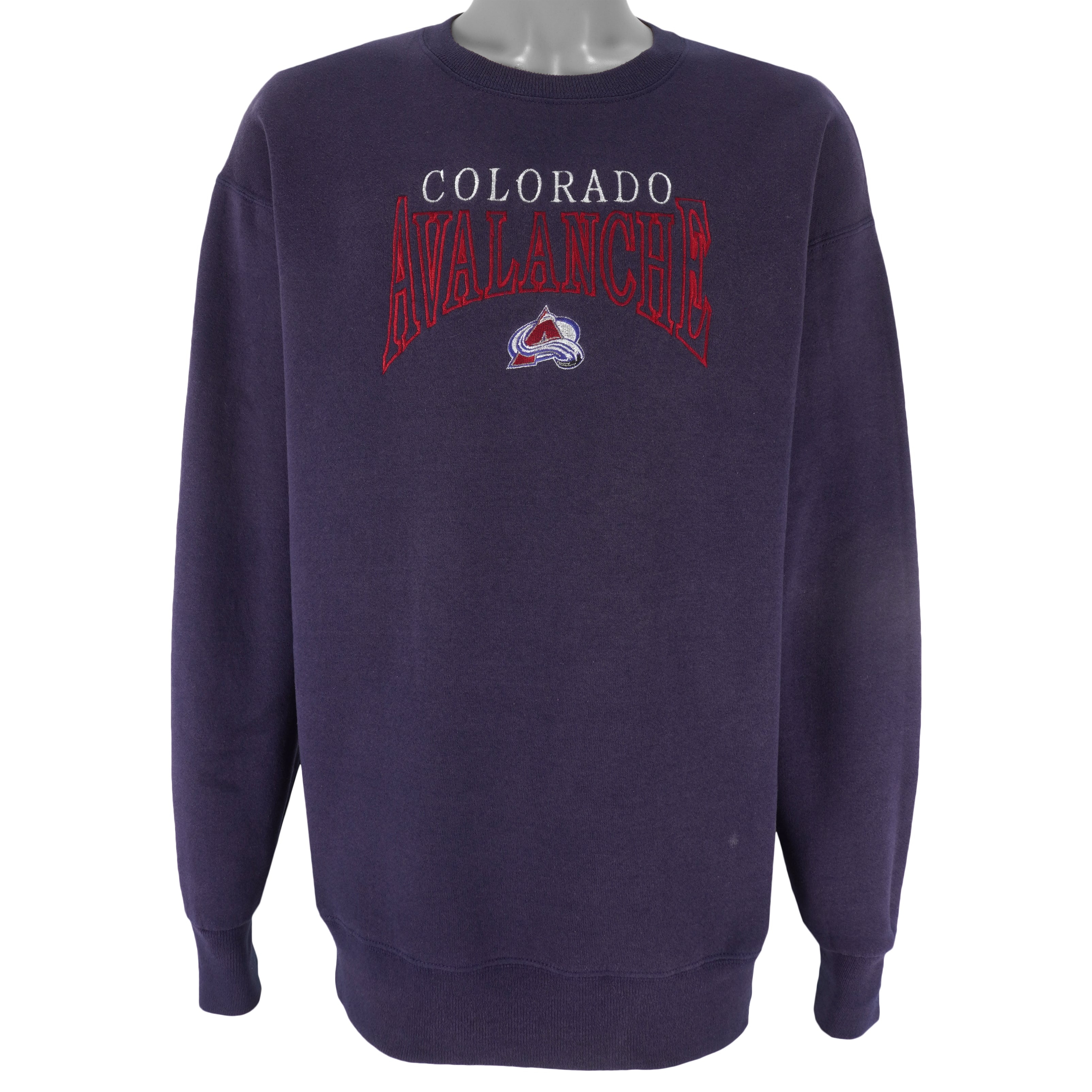 Vintage Colorado Avalanche Jersey Mens XL Black Sweater Reebok NHL Pullover