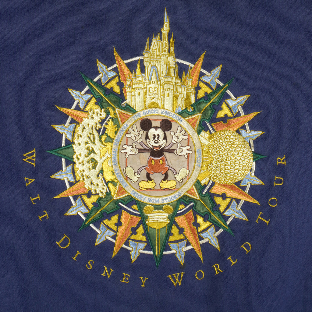 Disney - Walt Disney World Tour Embroidered Crew Neck Sweatshirt 1990s XX-Large Vintage Retro