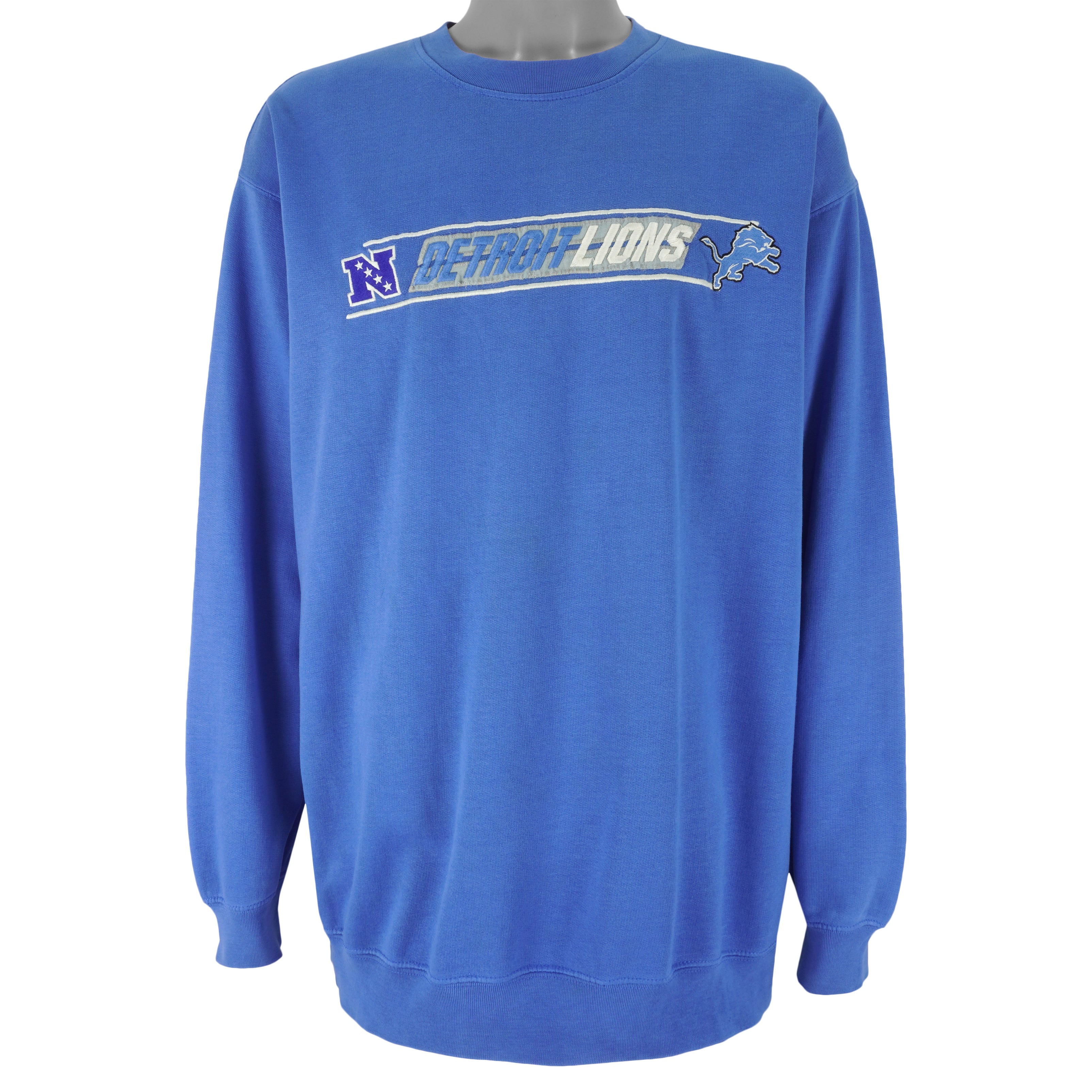 Vintage NFL (Logo Athletic) - Detroit Lions Embroidered Crew Neck Sweatshirt  1990s Large – Vintage Club Clothing